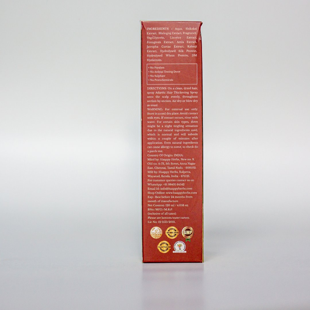 Haappyherbs Adarthi Hair Thickening Spray