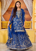 Yash Enterprise Trendy Fox Georgette Sequence Embroidery Readymade Blue Salwar Suit - Distacart