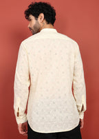 Fabmade Ivory Noor Dotted Short Kurta