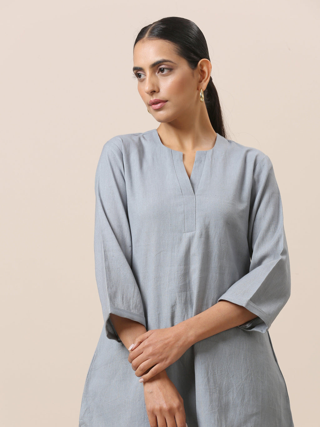 trueBrowns Cotton Steel Blue Short Co-Ord Set | Relove - Distacart