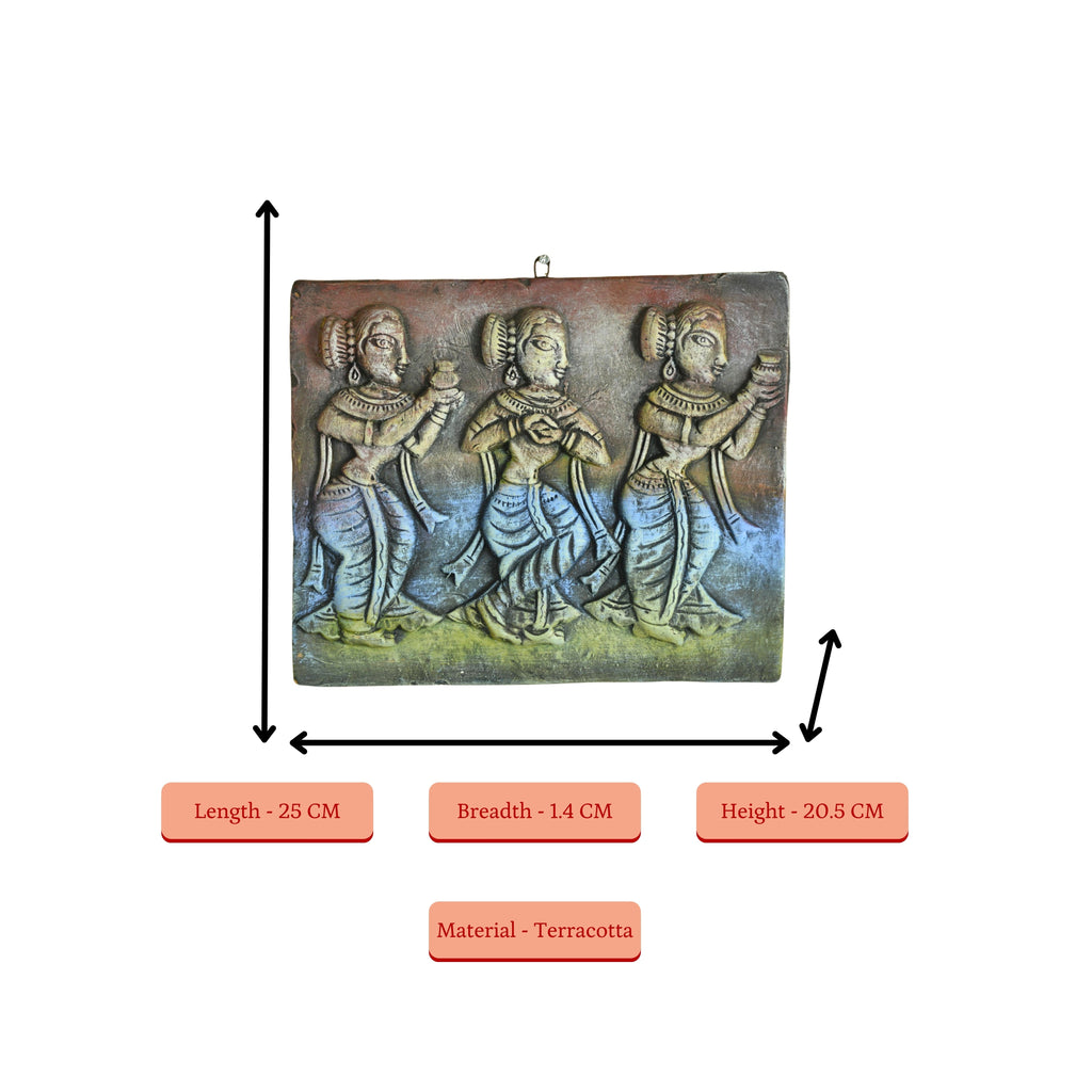 Sowpeace Premium Terracotta Abstract Three Women Wall Art - Distacart