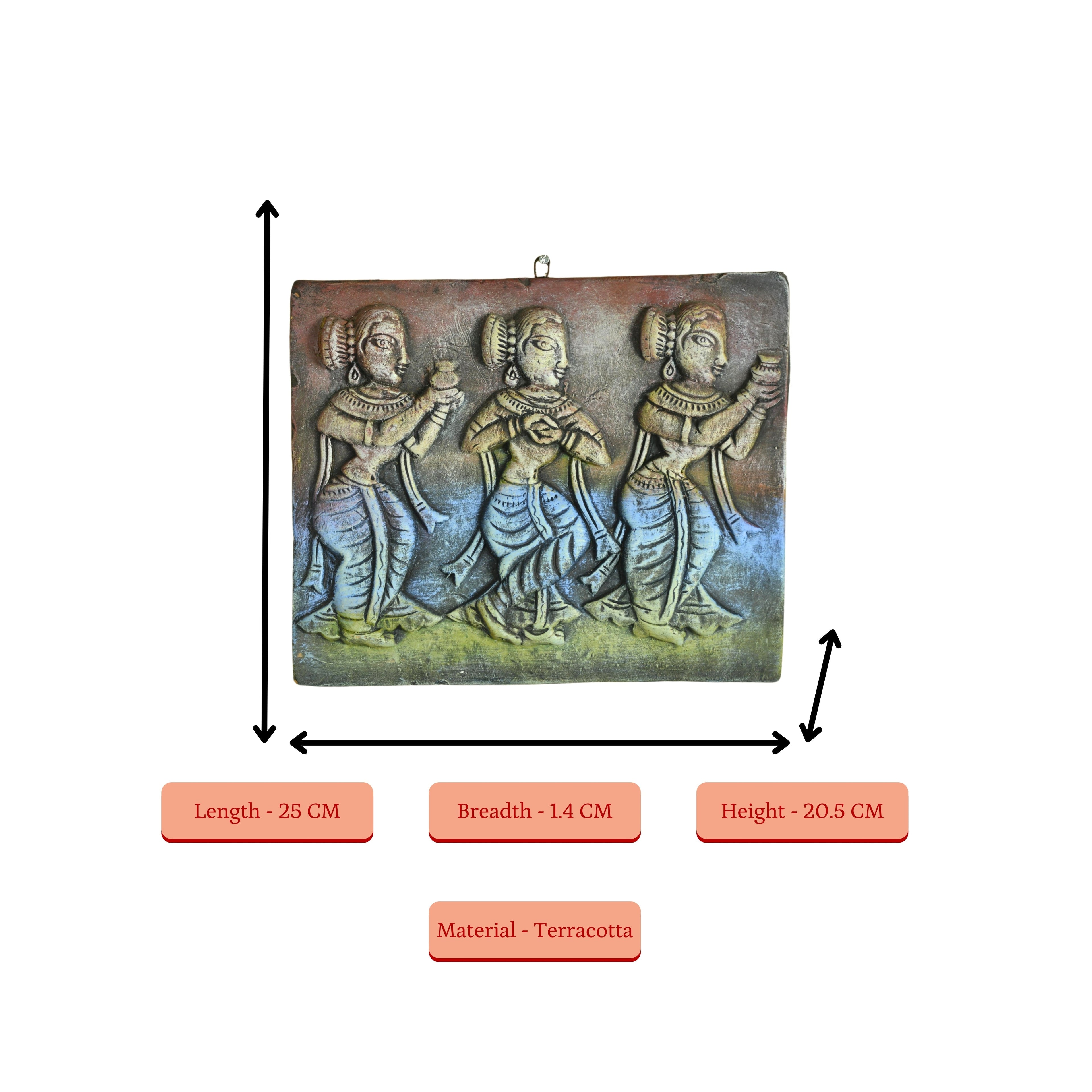 Sowpeace Premium Terracotta Abstract Three Women Wall Art - Distacart
