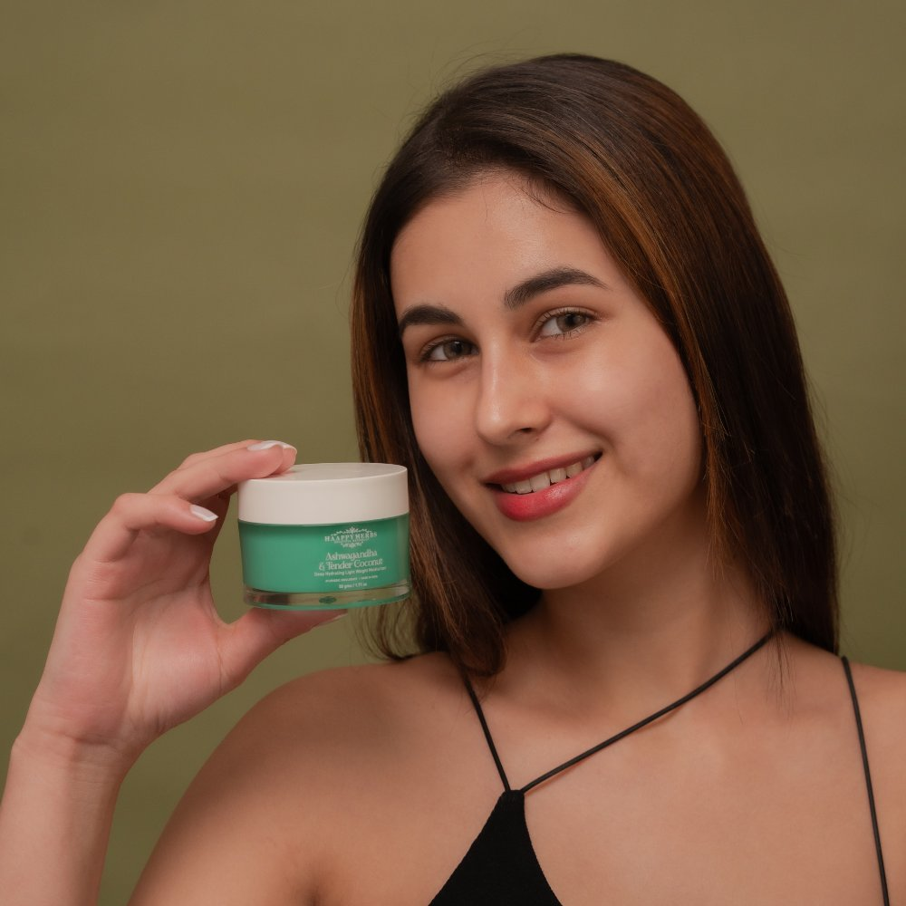 Haappyherbs Ashwagandha & Tender Coconut Deep Hydrating Light Weight Moisturizer - Distacart