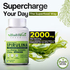 Health Veda Organics Spirulina Capsules - Distacart