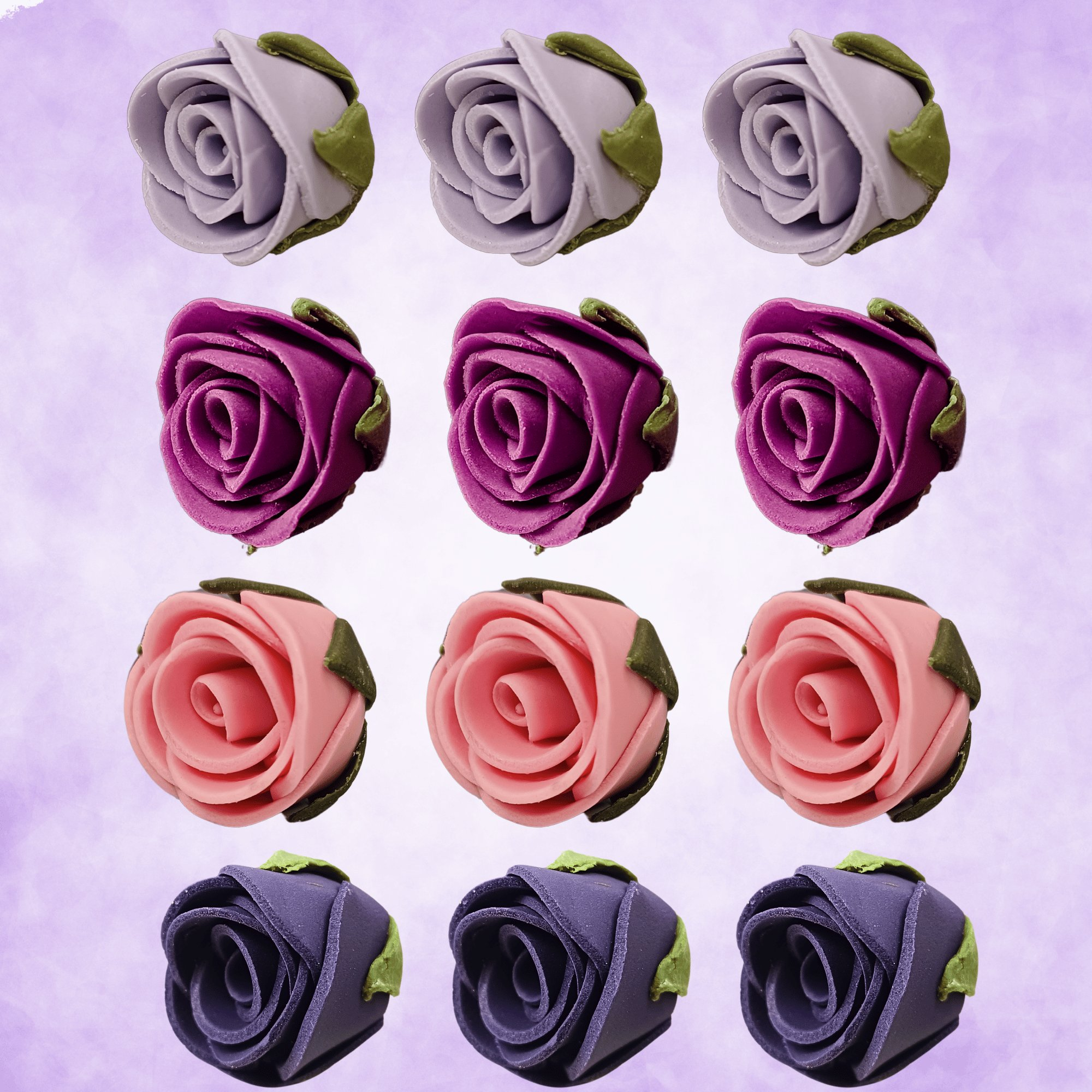 confect sugar roses topper sugar roses for cake decorations cupcakes doughnut edible toppers ombre 4 pack of 12