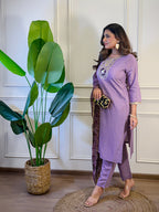 The52 Women's Gorgeous Viscose Embroidery Straight Kurta with Pant And Dupatta Set - Distacart