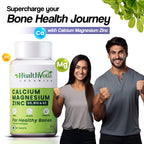 Health Veda Organics Calcium Magnesium & Zinc Vitamin D3 & B12 Tablets - Distacart