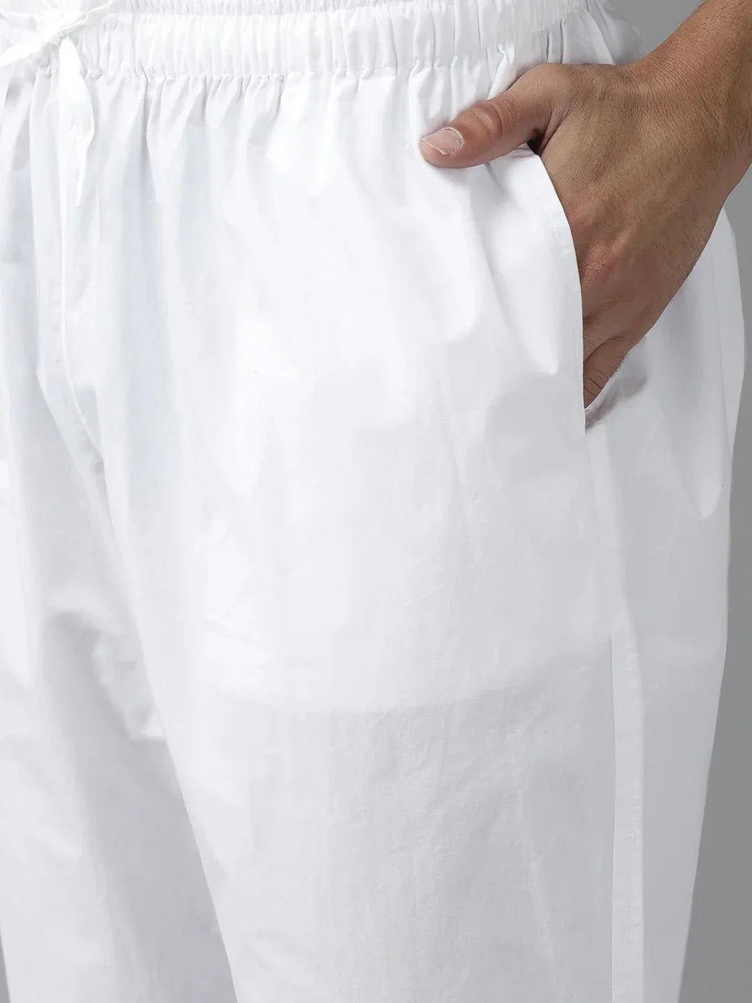 Fabmade Men Peach Cotton Linen Kurta
