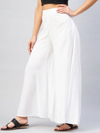 InWeave Solid White Palazzo - Distacart