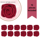 confect sugar roses topper sugar roses for cake decorations edible rich deep burgandy rose pack of 12
