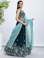 House of Panchhi Pink Net Cutdana, Sequins And Zarkan Embroidery Lehenga Choli & Dupatta