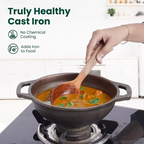 The Indus Valley CASTrong Cast Iron Cookware Set: Tawa + Fry Pan + Wok Kadai, Kitchen set for Home, Pre-seasoned,100% Pure Cast Iron Cookware,Toxin-free Pots and Pans,Tadka Pan