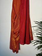 trueBrowns Rust Metallic Saree