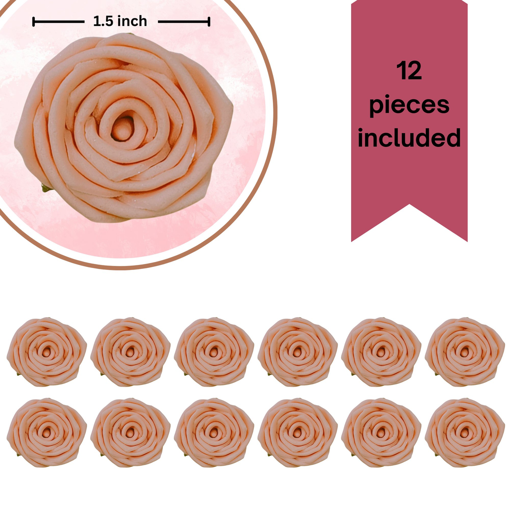 confect sugar roses topper sugar roses for cake decorations edible pretty peach pearl roses pack of 12