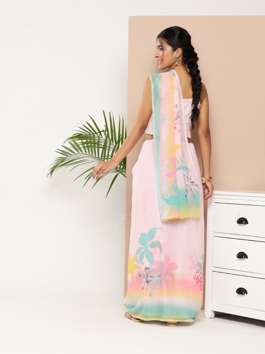 Ahalyaa Women Chiffon Floral Saree