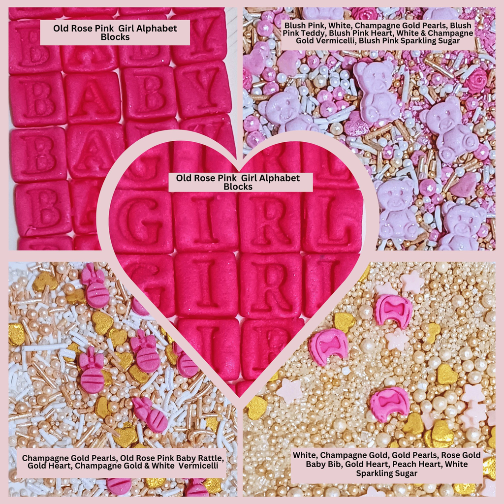 confect girls baby shower sprinkles mix heart teddy baby feed bottle baby feet sprinkles pack of 5 baby shower 22