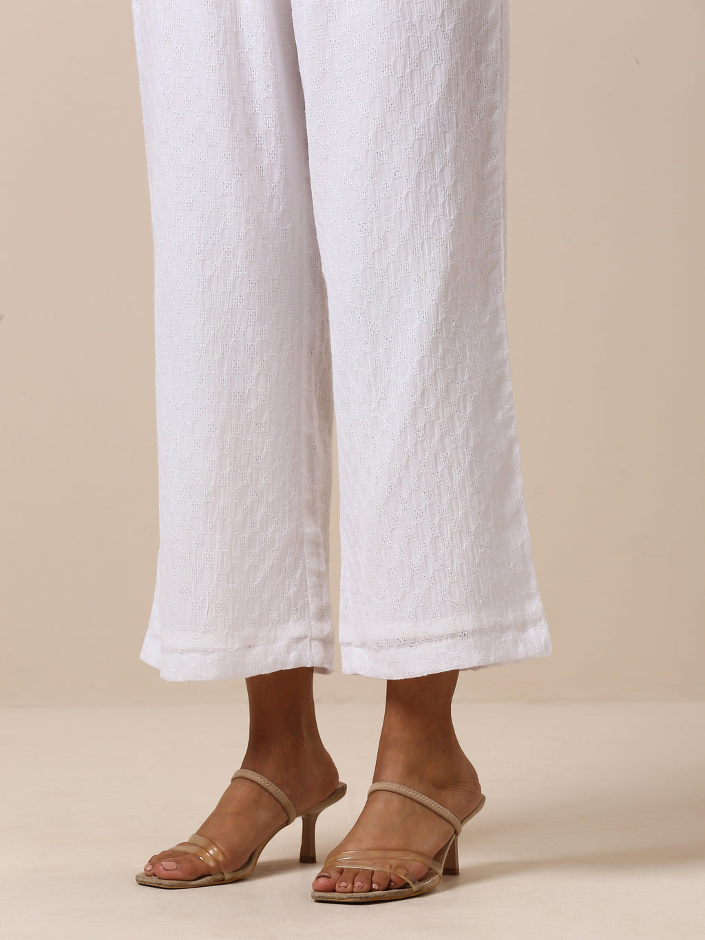 trueBrowns Cotton White Weave Pant