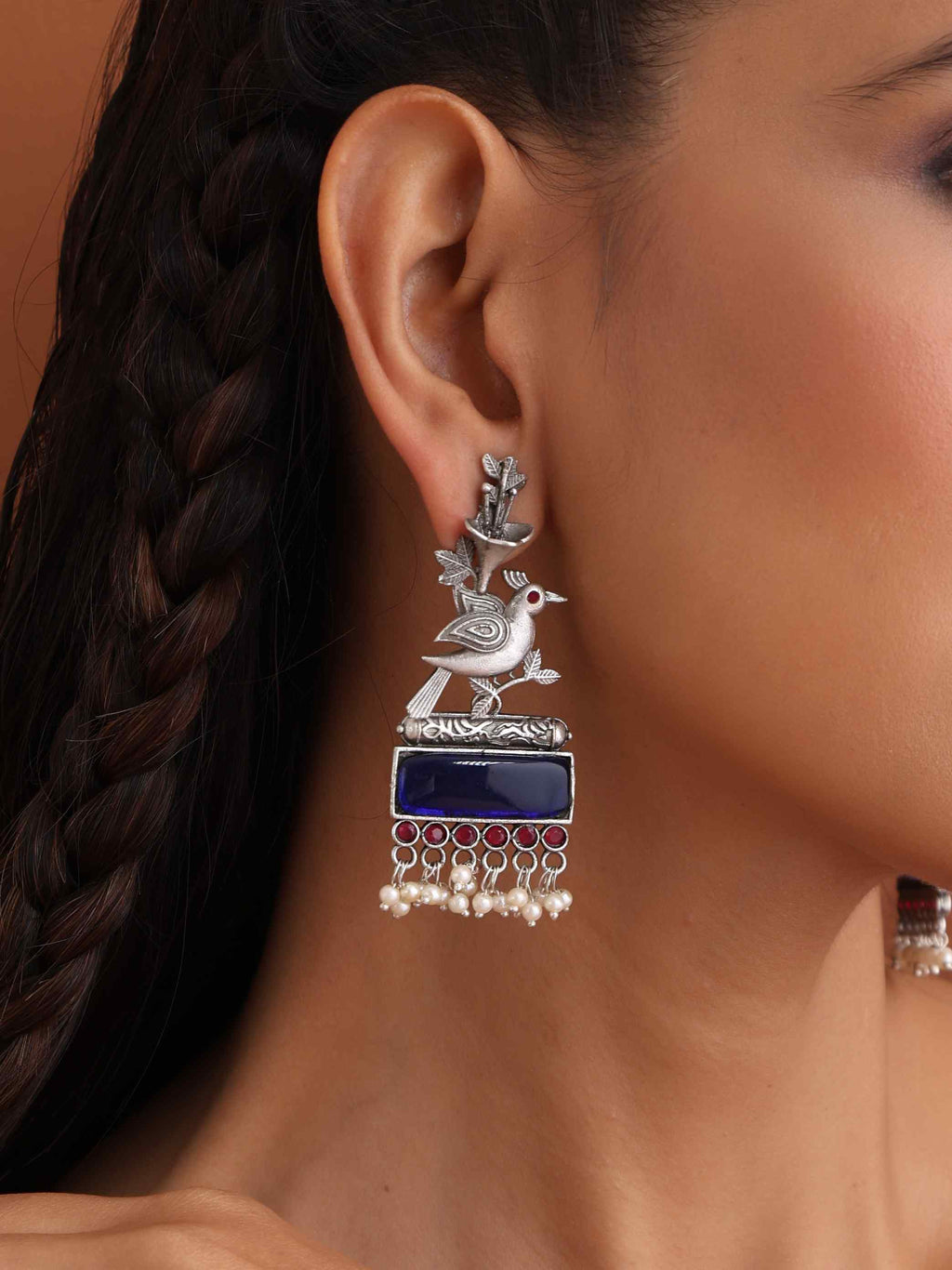 trueBrowns Silver Tone Bird Earrings - Distacart