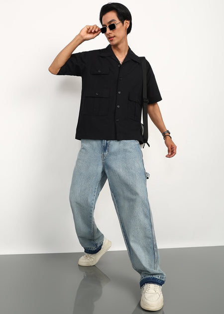 Fabmade 3 Pocket Black Shirt