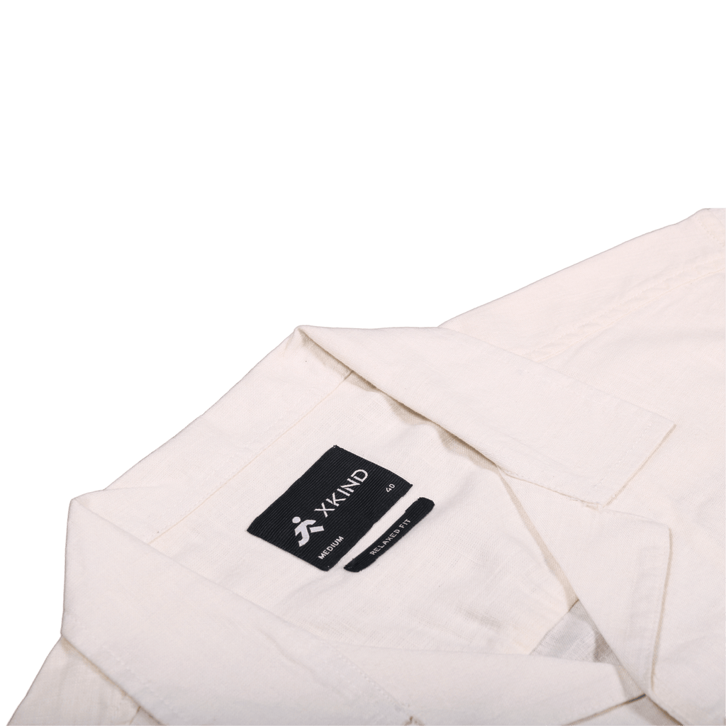 Xkind Tiger Printed Natural Linen Relaxed Fit Shirt
