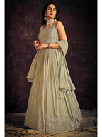 Myra Pista Real Georgette Designer Gown Style Suit - Distacart
