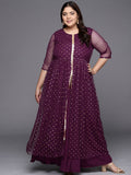 Ahalyaa Plus Size Round neck Net Maxi Ethnic Dress - Distacart