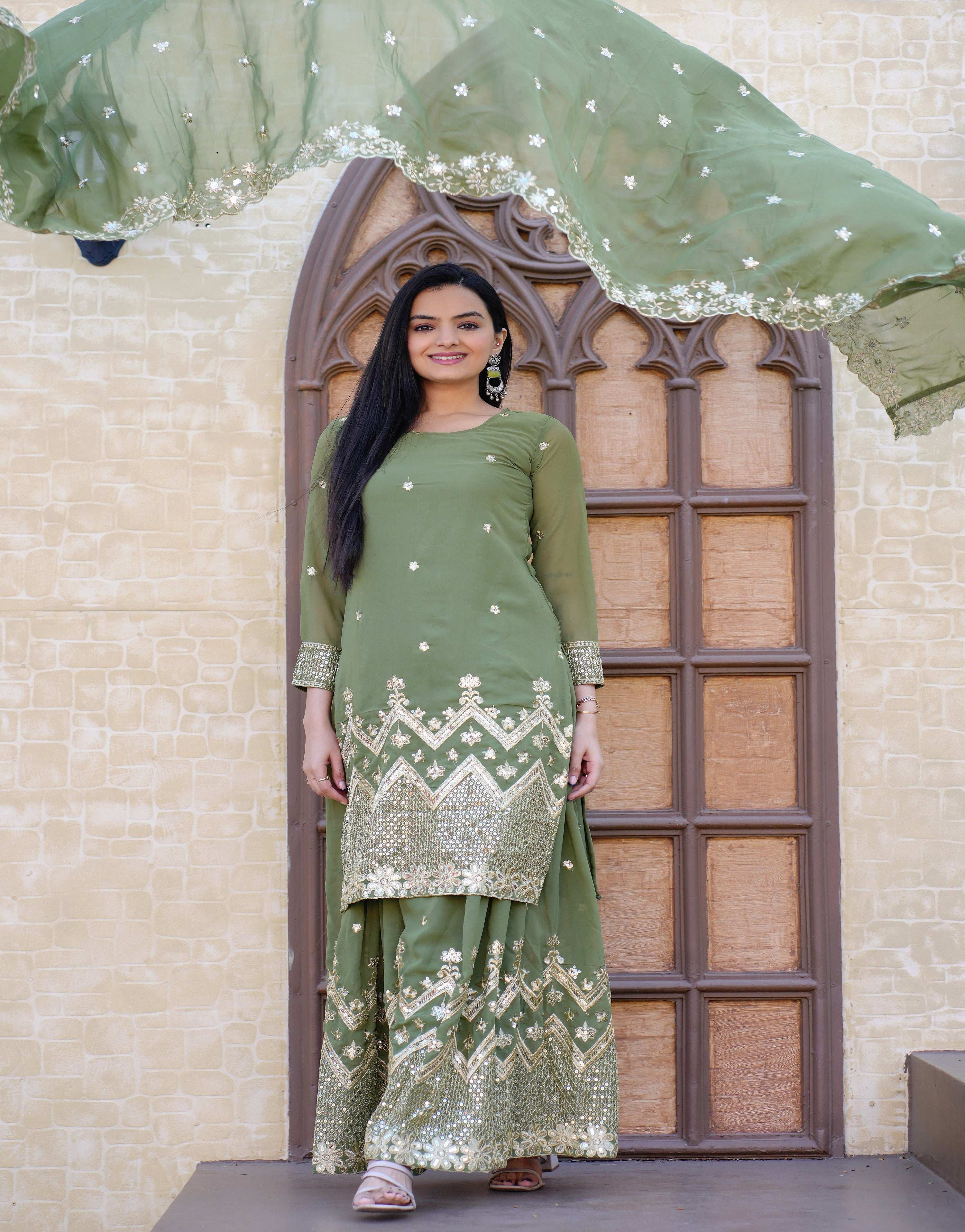 Yash Enterprise Latest Georgette Embroidery Pista Readymade Salwar Suit - Distacart