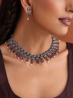 trueBrowns Silver Tone Banjara Necklace Set