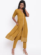 trueBrowns Pure Cotton Gota Slit Kurta Set | Relove - Distacart