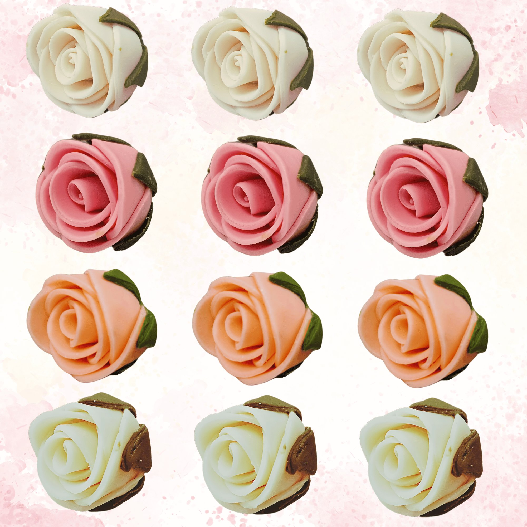 confect sugar roses topper sugar roses for cake decorations cupcakes doughnut edible toppers ombre 3 pack of 12