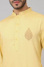 Paisley Embroidered Cotton Kurta by Hilo Design