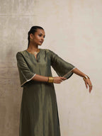 trueBrowns Green Tissue Kurta Set - Distacart