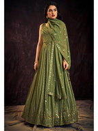 Myra Green Real Georgette Designer Gown Style Suit - Distacart