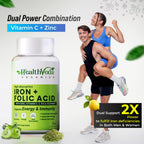 Health Veda Organics Iron + Folic Acid Capsules - Distacart