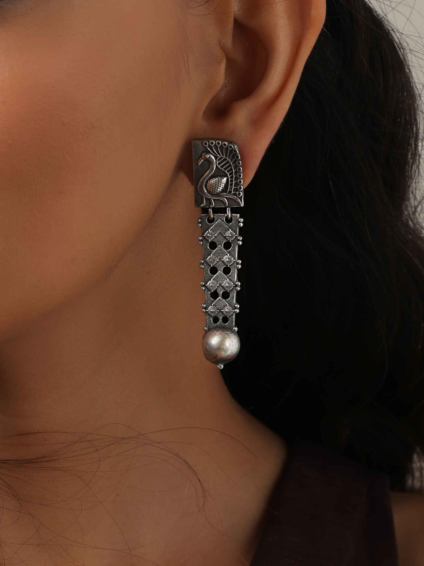 trueBrowns Silver Tone Flamingo Dangle Earrings - Distacart