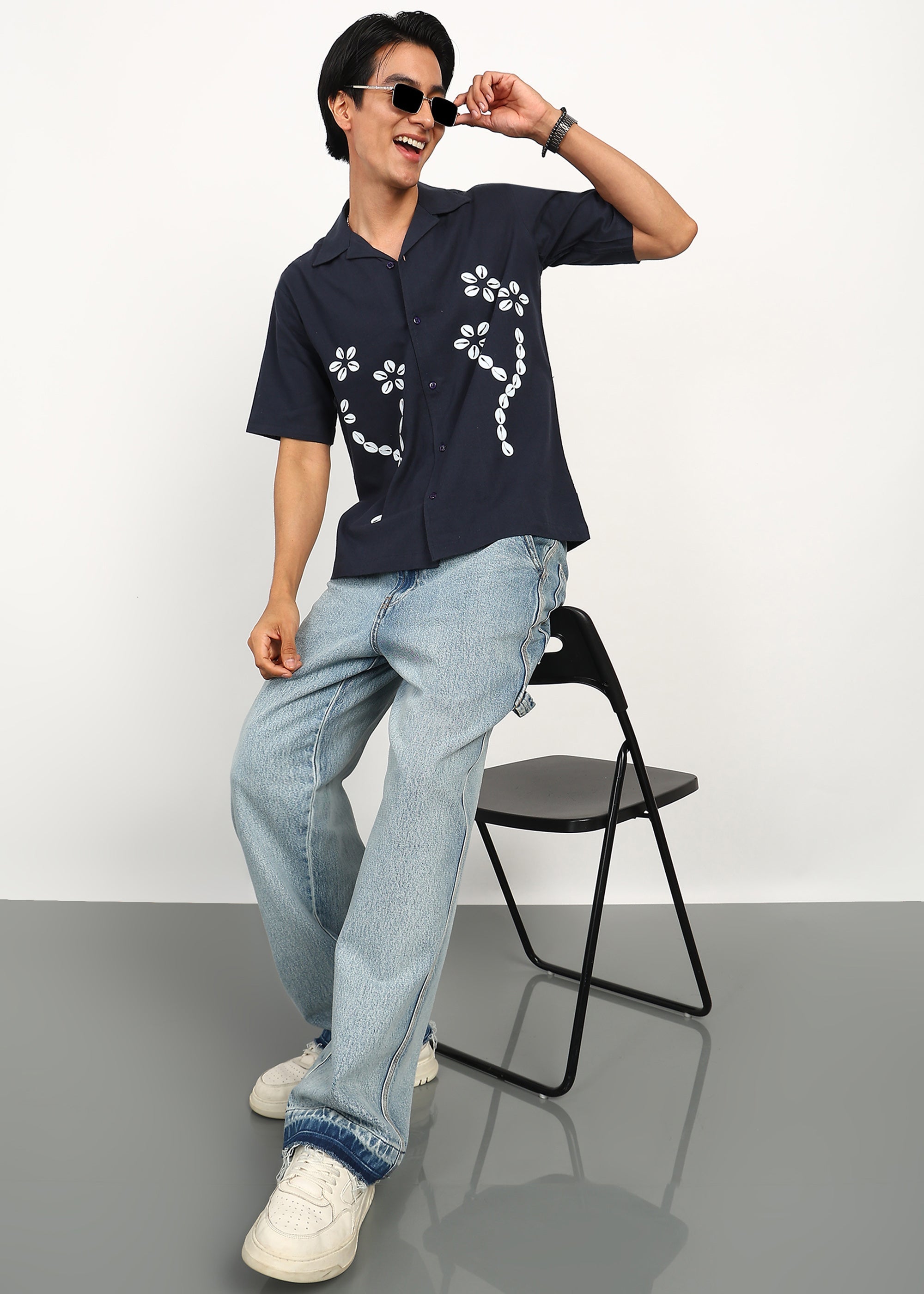 Fabmade Midnight Bloom Linen Shirt