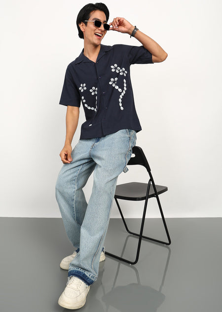 Fabmade Midnight Bloom Linen Shirt