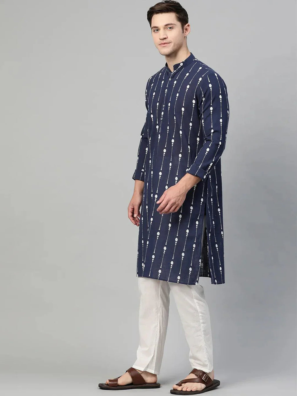 Fabmade Men Printed Straight Kurta