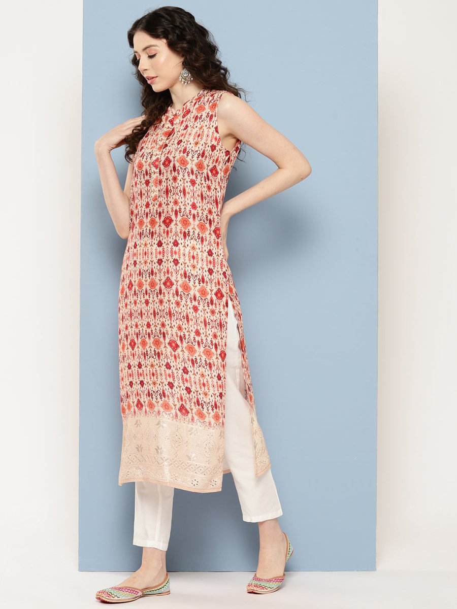 Ahalyaa Women Ethnic Motifs Embroidered Gotta Patti Kurta