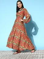 InWeave Women's Rust Edgy Print Dress - Distacart