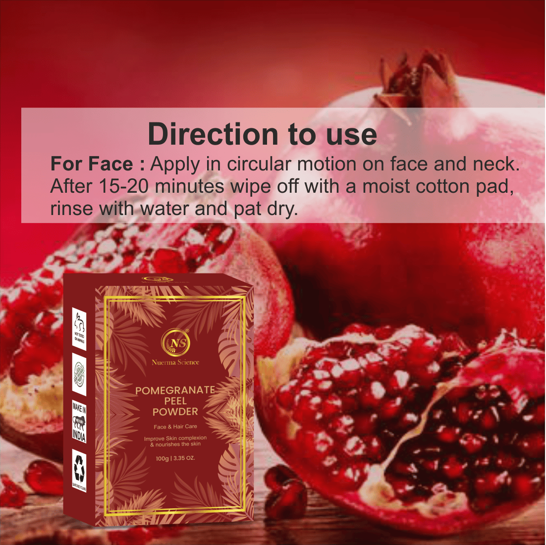 Nuerma Science Pomegranate Peel Organic Powder For Skin & Hair