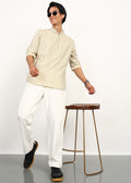 Fabmade Sandline Stripe Linen Kurta