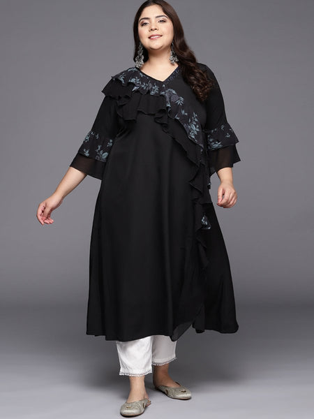 Ahalyaa Floral Bell Sleeves Kurta