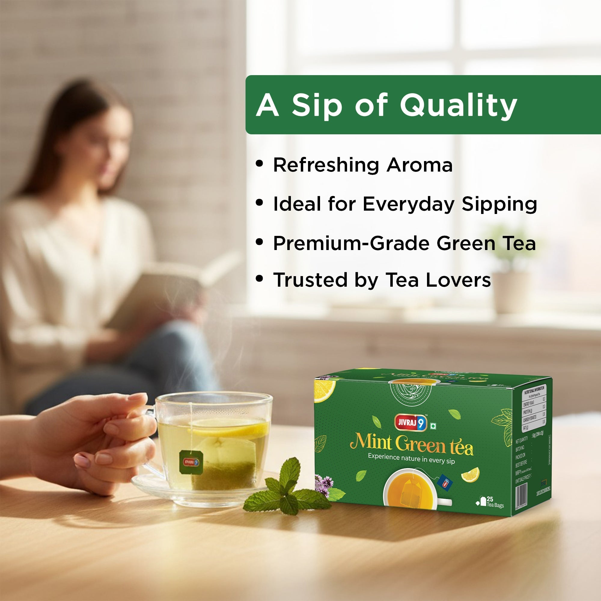 jivraj9 Tea Mint Green Tea - Distacart