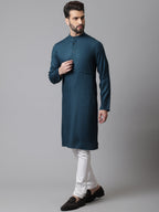 Even Apparels Green Kurta With Band Collar - Distacart