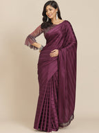Tikhi Imli Magenta Striped Saree - Distacart