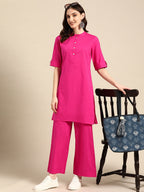 Sangria Women Pure Cotton Kurta with Palazzos
