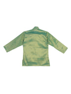 Sethukrishna Boys Green & Cream-Coloured Solid Kurta with Pyjamas