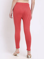 TAG 7 Women Pack Of 2 Peach & Black Solid Ankle-Length Leggings