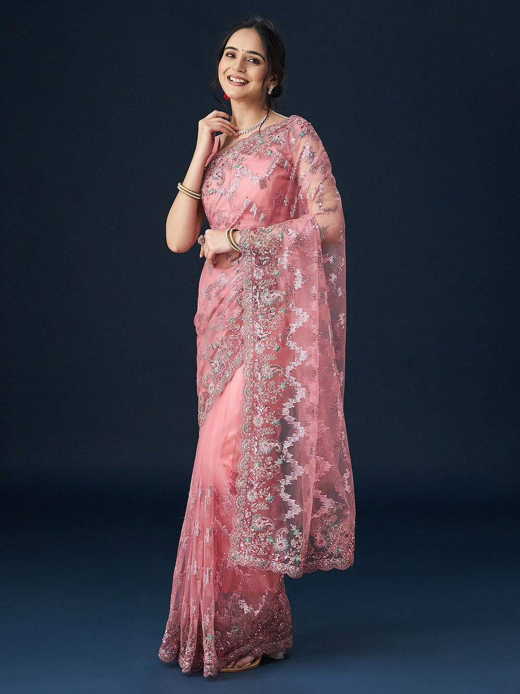 kasee Embellished Neted Sarees - Distacart